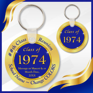 Chaveiro Blue and Gold, Class of 1974, Reunion Party Favors