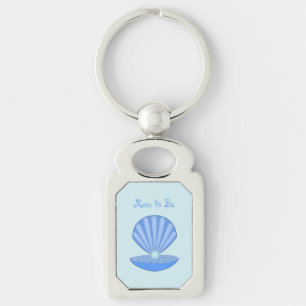 Chaveiro Blue Baby Boy Oyster shell e Pearl Mãe para Ser