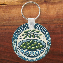 Chaveiro Blue Bowl Greek Olive Picture Design