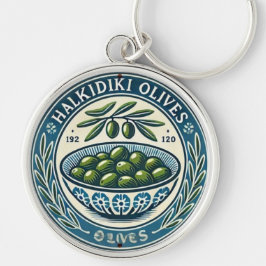 Chaveiro Blue Bowl Greek Olive Picture Design