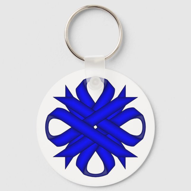 Chaveiro Blue Clover Ribbon por Kenneth Yoncich (Frente)