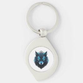 Chaveiro Blue Cyber Wolf Graphic