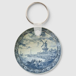 Chaveiro Blue Delft Windmill Placa Holandesa