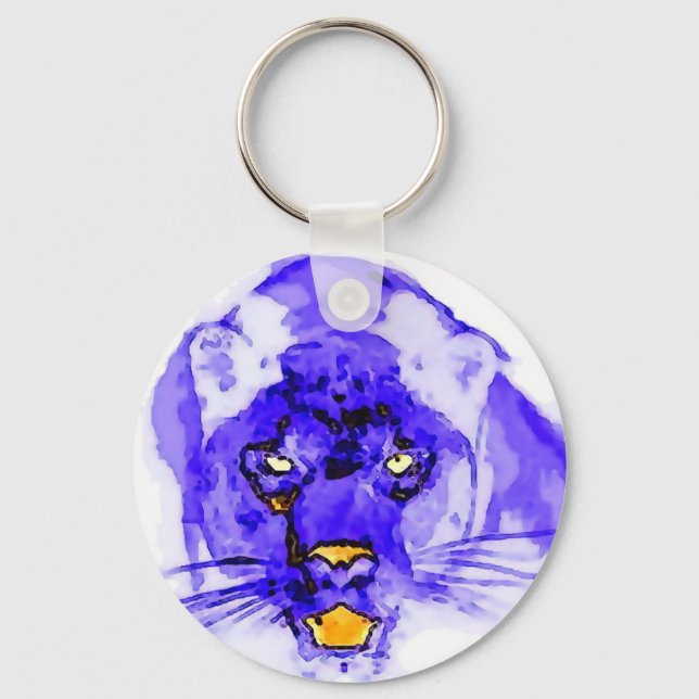 Chaveiro Blue Digital Pop Art Jaguar (Frente)