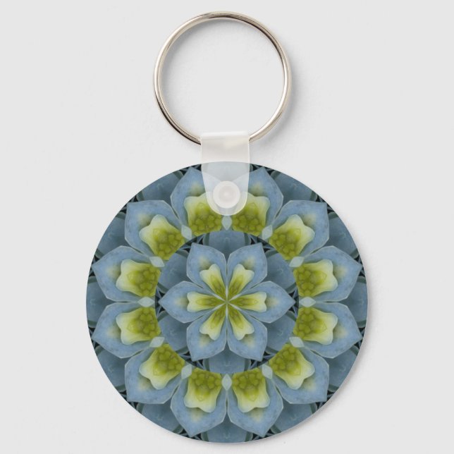Chaveiro Blue Hydrangea Mandala Image 2 (Frente)