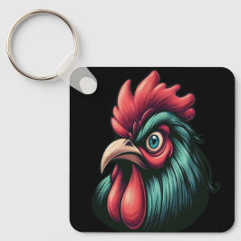 Chaveiro "Blue Mad Blue Rooster" Aluminum Keychain