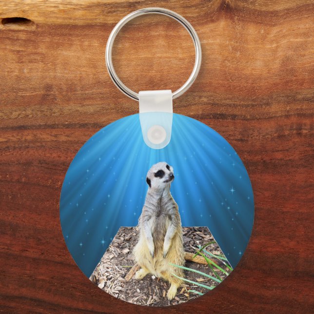 Chaveiro Blue Meerkat Starry Night, Key Ring (Verso)