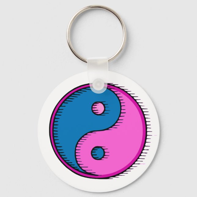 Chaveiro Blue Pink Windblown Yin Yang (Frente)