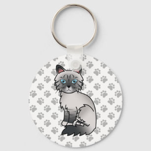 Chaveiro Blue Point Tabby Birman / Ragdoll Cat Ilustração