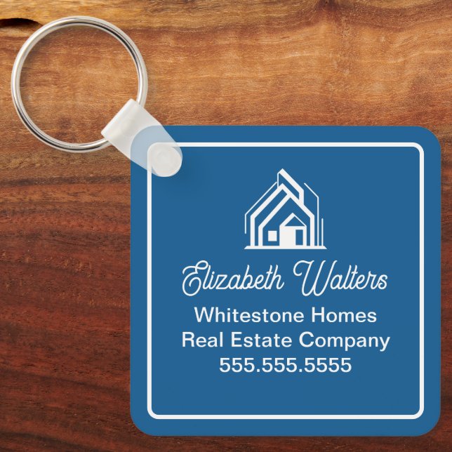 Chaveiro Blue Real Estate Company Personalized Realtor (Frente)