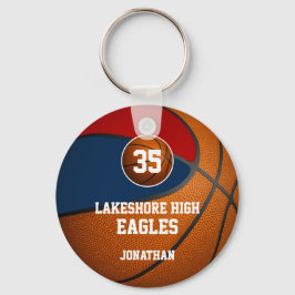 Chaveiro Blue Red School - Cor do time de basquete masculin