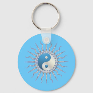 Chaveiro Blue Starburst Yin Yang