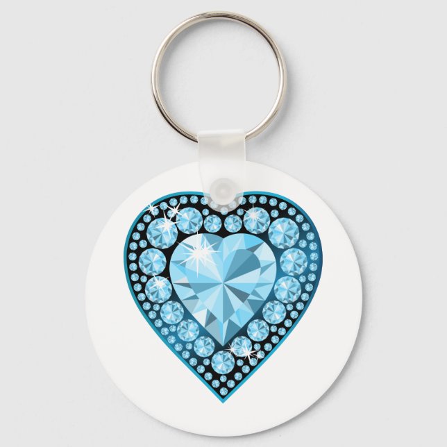 Chaveiro Blue Topaz Gem Heart (Frente)
