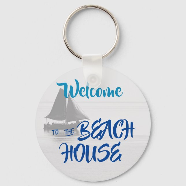 Chaveiro Blue Welcome to the Beach House (Frente)