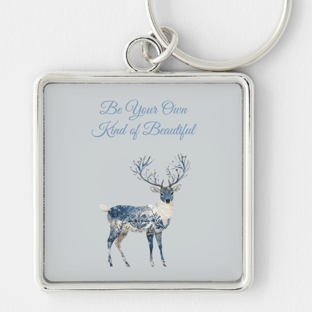Chaveiro Blue White Chic Deer (Frente)