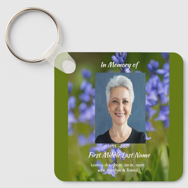Chaveiro  Bluebells Garden Flowers Memorial Keepsake  (Frente)