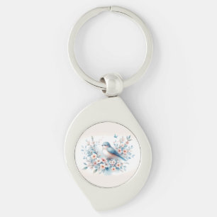 Chaveiro Bluebird Blossom Aquarela Serenidade