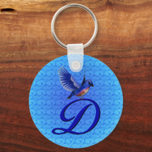 Chaveiro Bluebird Elegante Monograma Inicial D