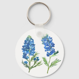 Chaveiro Bluebonnets Texas Blue Floral Vintage color