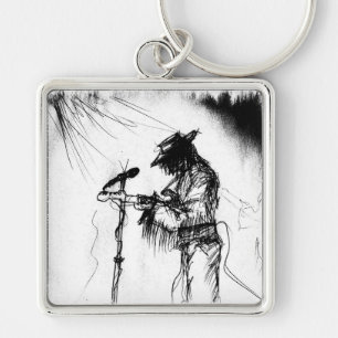 Chaveiro Blues Music Guitar Player e Banda no Palco