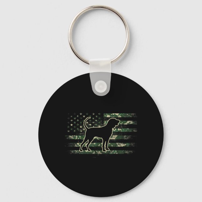 Chaveiro Bluetick Coonhound Camuflagem Bandeira Americana E (Frente)