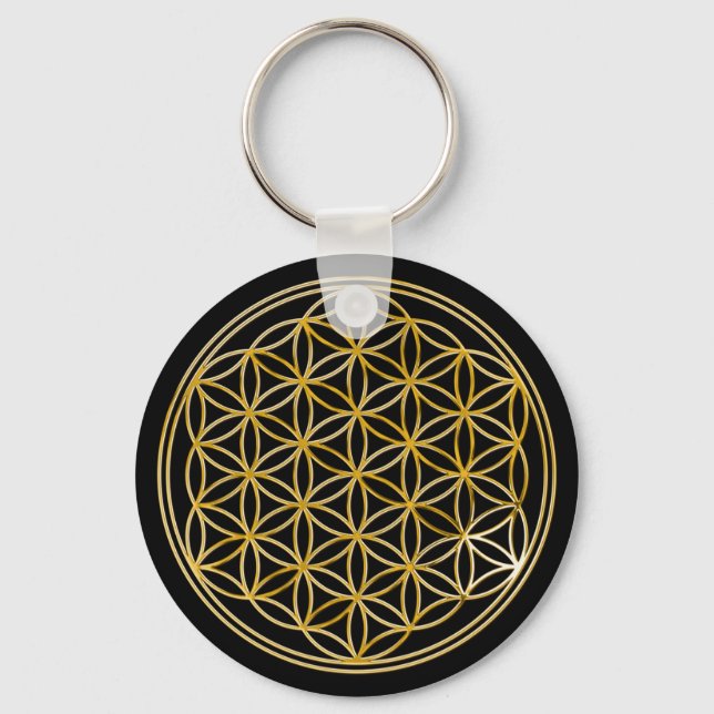 Chaveiro Blume des Lebens | negro de klein (Frente)