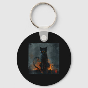 Chaveiro Blusa Decote V Gato Preto Halloween Feminino