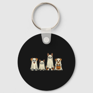 Chaveiro Blusa Feminina de Cachorro Fantasma de Halloween c