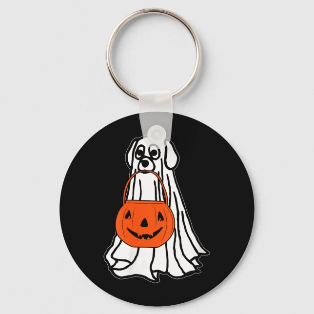Chaveiro Blusa Feminina de Halloween Cachorro Fantasma Deco (Frente)