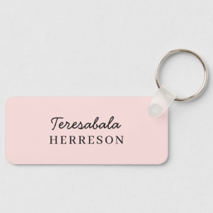 Chaveiro Blush Rosa Monograma Feminino Minimalista Modern