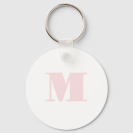 Chaveiro Blush Rosa Monograma Inicial Moderno