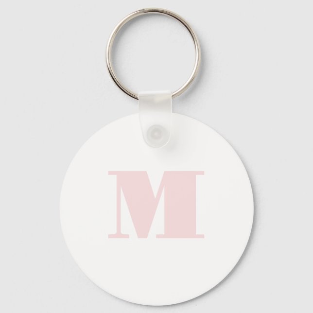 Chaveiro Blush Rosa Monograma Inicial Moderno (Frente)