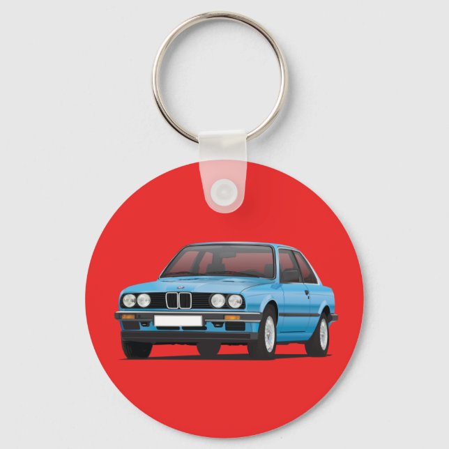 Chaveiro BMW E30 azul prateado (Frente)