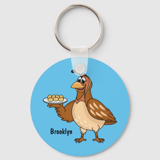 Chaveiro Boa codorniz com animação de ovos (Frente)