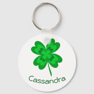 Chaveiro Boa Sorte Shamrock Four Folaf Clover Nome Monogram