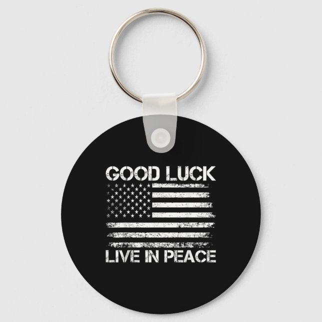 Chaveiro Boa Sorte Vive Em Paz, Presidente Engraçado Trump  (Frente)