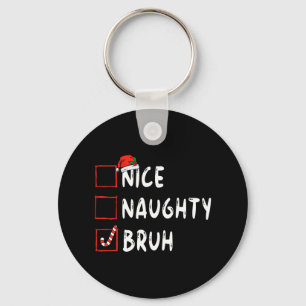 Chaveiro Boas festas de Natal, bruh engraçado lista de xmas