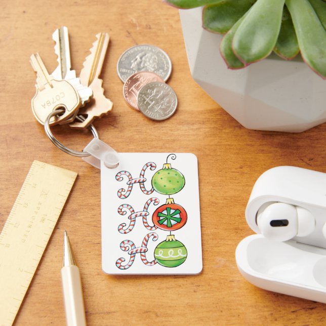 Chaveiro Boas Festas De Natal Ho Ho, Canes De Candy (Mesa)