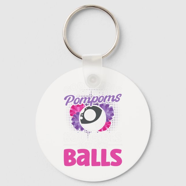Chaveiro Boas Garotas Brincam Com Pompoms Billiard Player S (Frente)