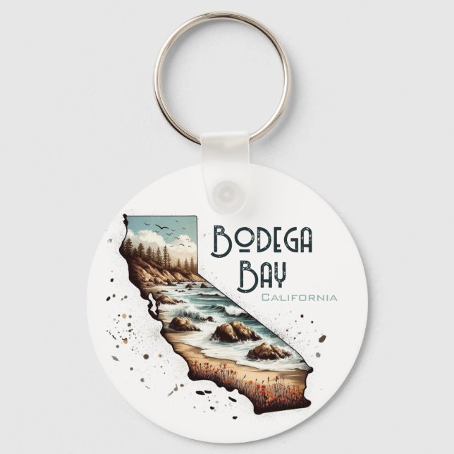 Chaveiro Bodega Bay California Souvenir Gift (Frente)