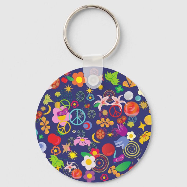 Chaveiro Boho floral (Frente)