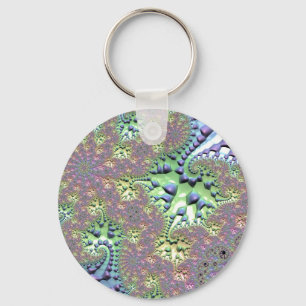 Chaveiro Boho Hippie Groovy Shiny Colorful Rainbow Fractal