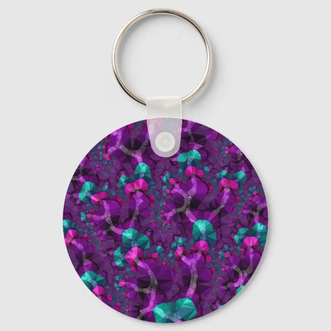 Chaveiro Boho Hippie Jewel Tone Colorido Fractal Poly Baixo (Frente)