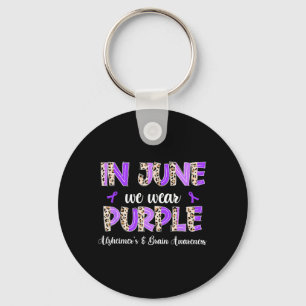 Chaveiro Boho Leopardo Junho Usa Roxo Alzheimer Cérebro