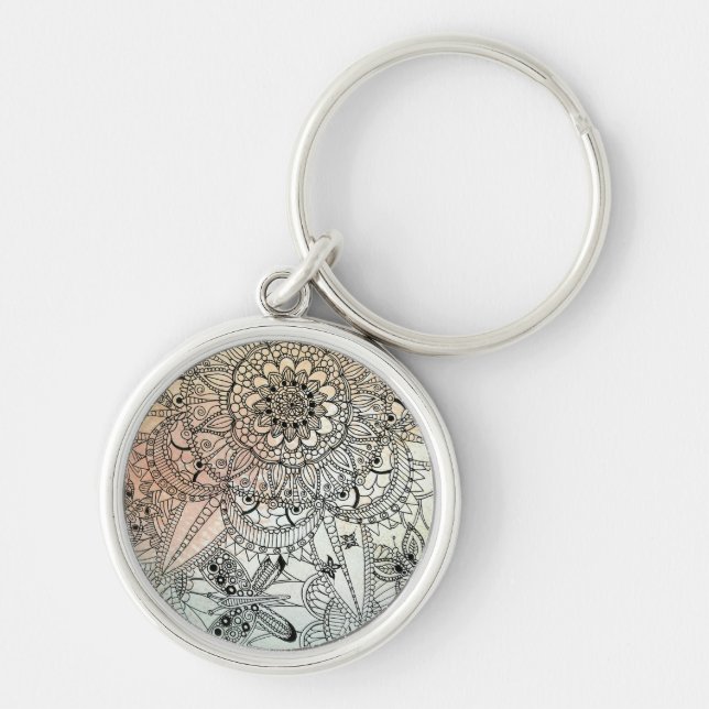 Chaveiro Boho Mandala Bohemian Art (Frente)