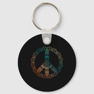 Chaveiro Boho Neutro Ioga Mandala Ornamentado Símbolo de Pa