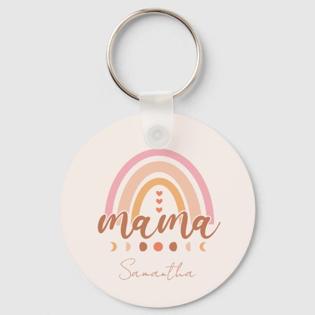 Chaveiro Boho Rainbow Mama (Frente)