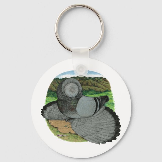 Chaveiro Bokhara Trumpeter Pigeon Blue (Frente)