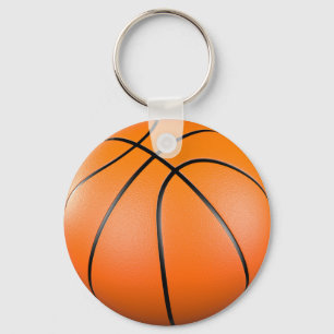 Chaveiro bola de basquete laranja 3D