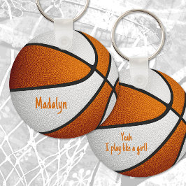 Chaveiro bola de basquete personalizada das garotas brancas